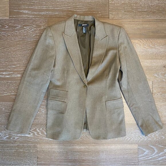 DKNY Wool-Blend Blazer | Brown | 12. - Picture 1 of 6